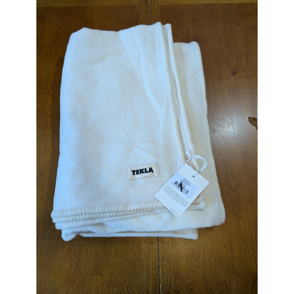 TEKLA Pure New Wool Blanket Throw Snow White 130x180 cm Soft Minimalist